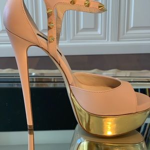 Ruthie Davis stilettos Blush w/gold platform